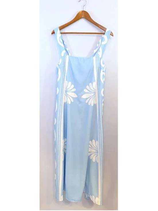 Petal & Pup | Valeria Linen Blend Pastel Blue Maxi Dress w/ Pockets | Size Large - Picture 8 of 16